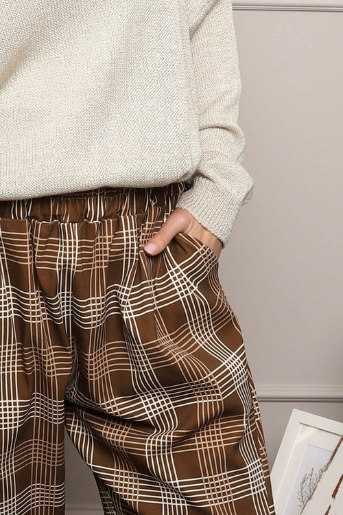 Kirri Check Trousers Cocoa - Image 3