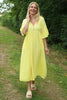 Alessandra Crinkle Cotton Dress Yellow