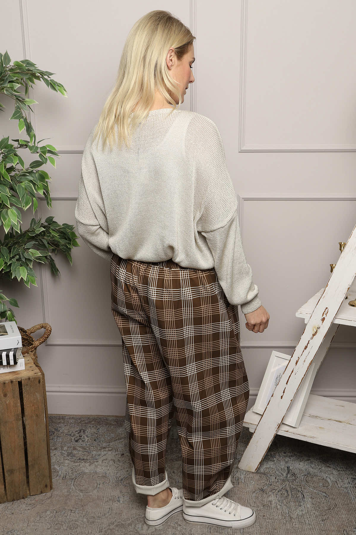 Kirri Check Trousers Cocoa