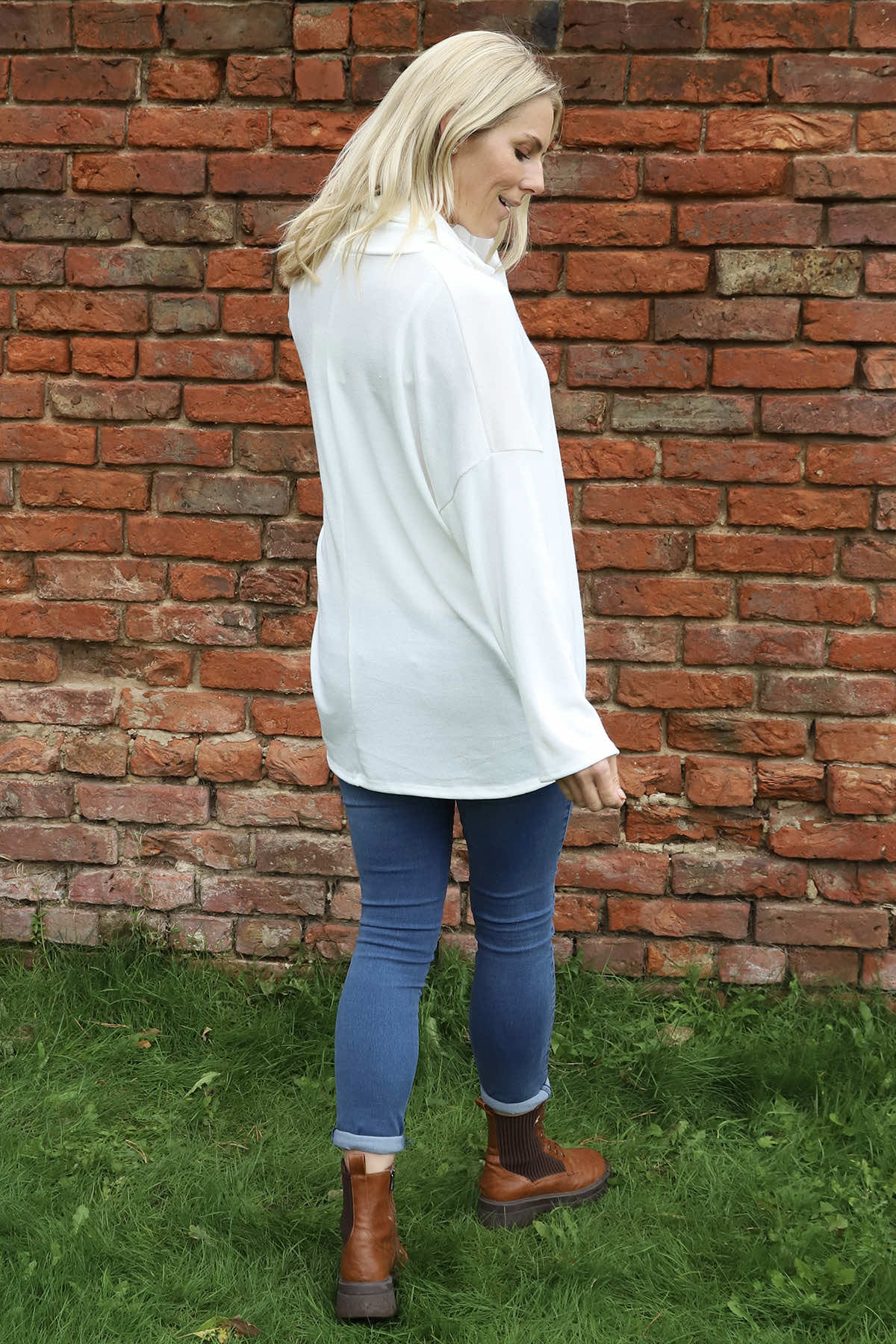 Tarka Cowl Neck Top White