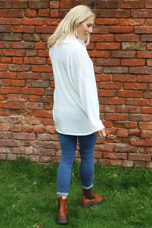 Tarka Cowl Neck Top White - Image 4