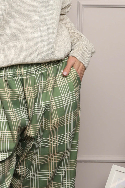 Kirri Check Trousers Green - Image 3