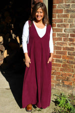 Cara Needlecord Dress Burgundy Burgundy - Cara Needlecord Dress Burgundy