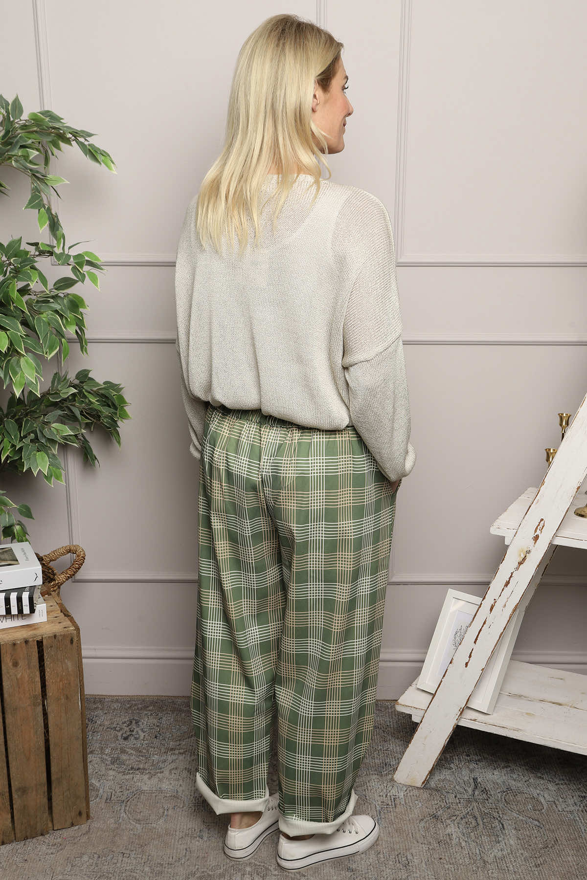 Kirri Check Trousers Green