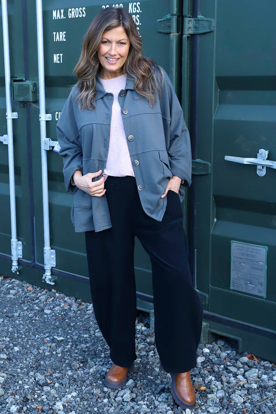 Elspeth Cotton Jacket Mid Grey