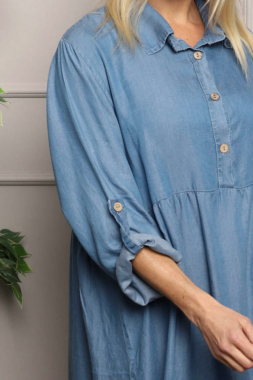 Bronwyn Denim Button Tunic Mid Denim - Image 3