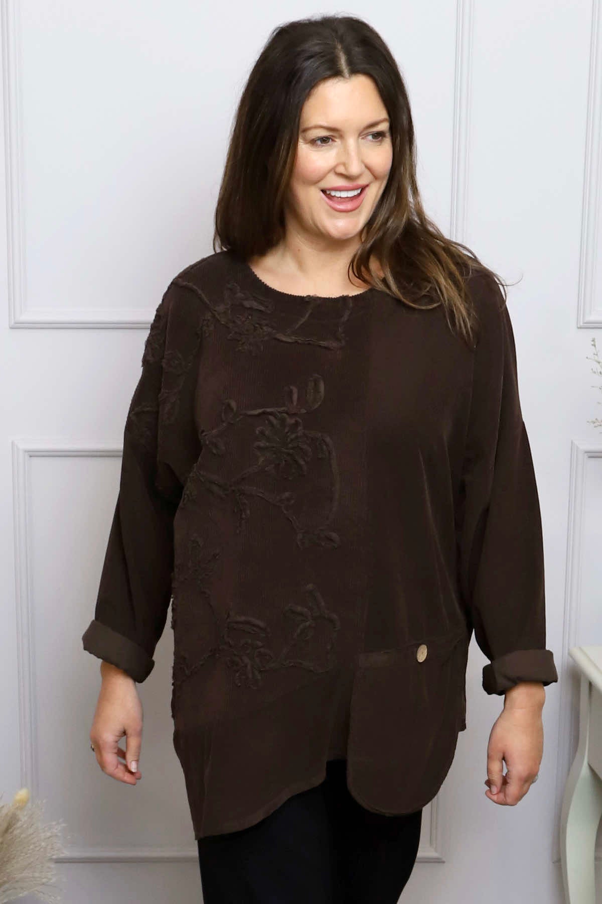 Jessa Needlecord Top Cocoa