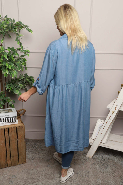 Bronwyn Denim Button Tunic Mid Denim - Image 4
