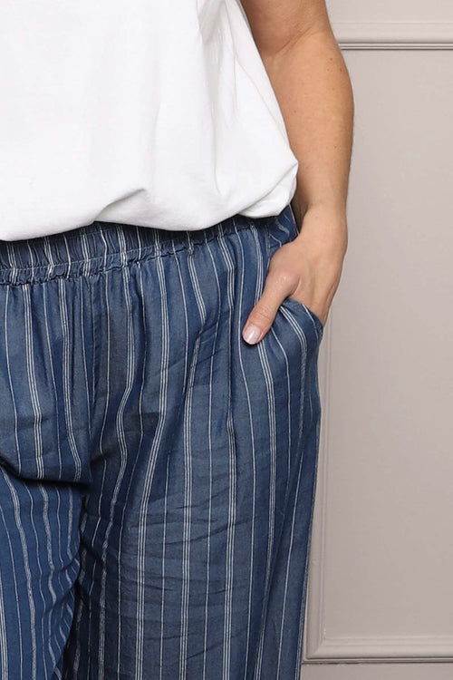 Darya Stripe Denim Trousers Dark Denim - Image 4