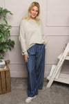 Darya Stripe Denim Trousers Dark Denim