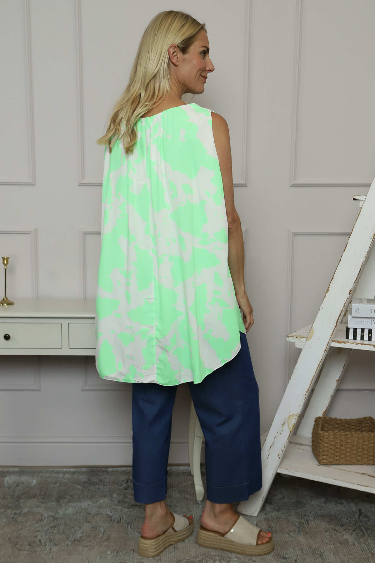 Clarenza Print Top Green