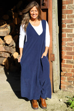 Cara Needlecord Dress Navy