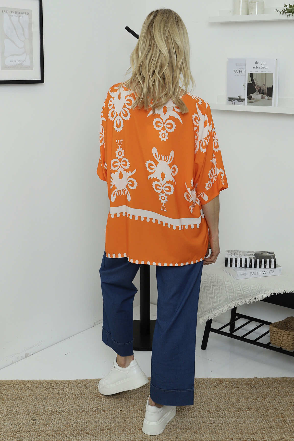 Pixie Print Top Orange