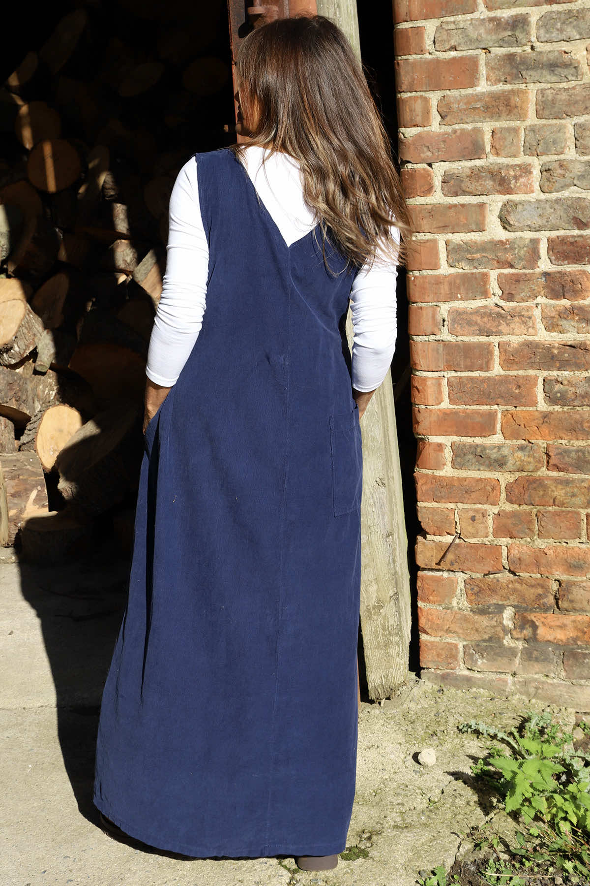 Cara Needlecord Dress Navy