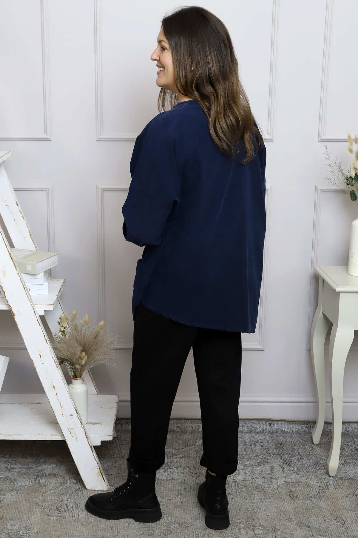 Jessa Needlecord Top Navy