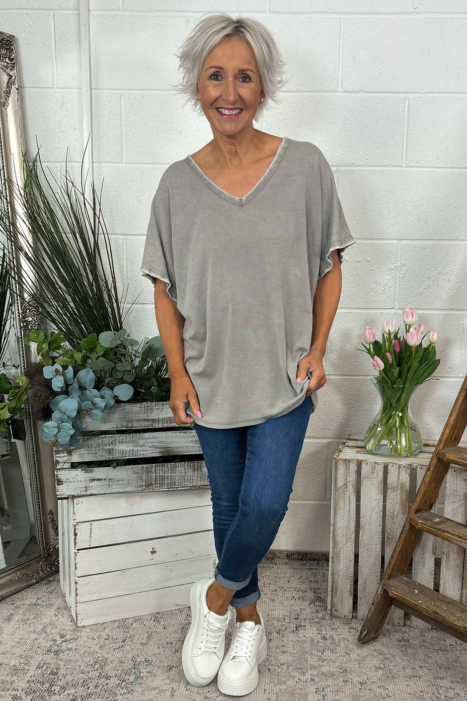 Burford V-Neck Top Mocha