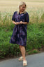 Jojo Print Button Dress Navy