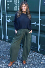 Maddie Needlecord Trousers Khaki Khaki - Maddie Needlecord Trousers Khaki