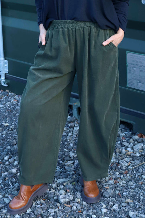 Maddie Needlecord Trousers Khaki - Image 3