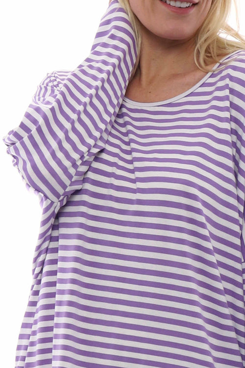 Cora Stripe Sweat Light Purple - Image 2