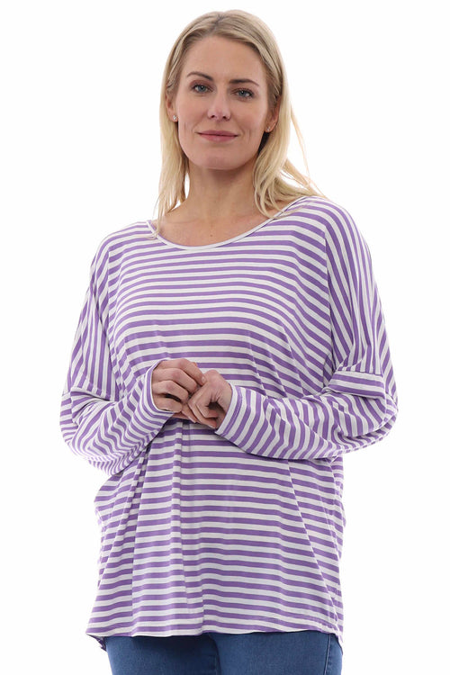 Cora Stripe Sweat Light Purple - Image 3