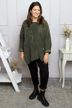 Jessa Needlecord Top Khaki