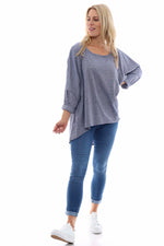 Made With Love Jenny Top Blue Grey Blue Grey - Made With Love Jenny Top Blue Grey