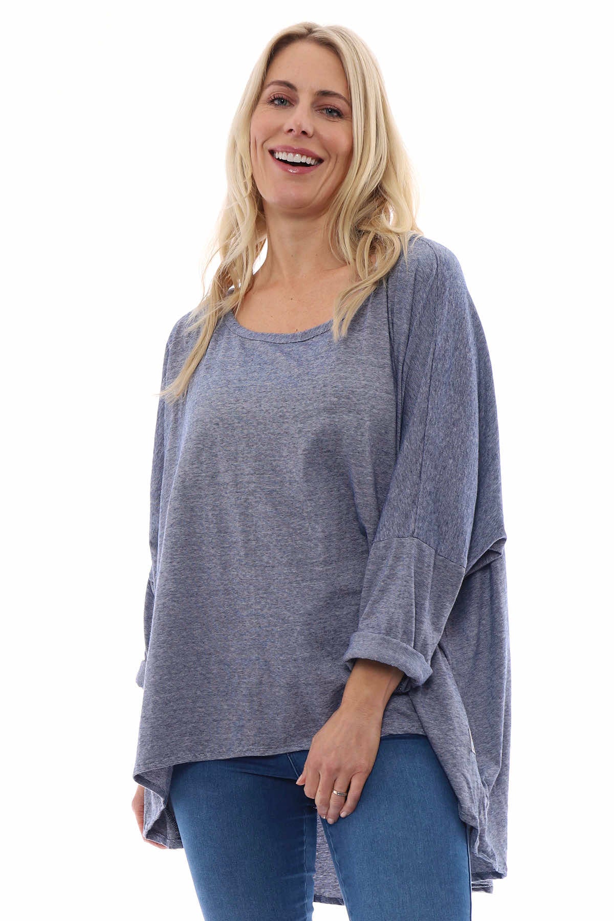 Made With Love Jenny Top Blue Grey