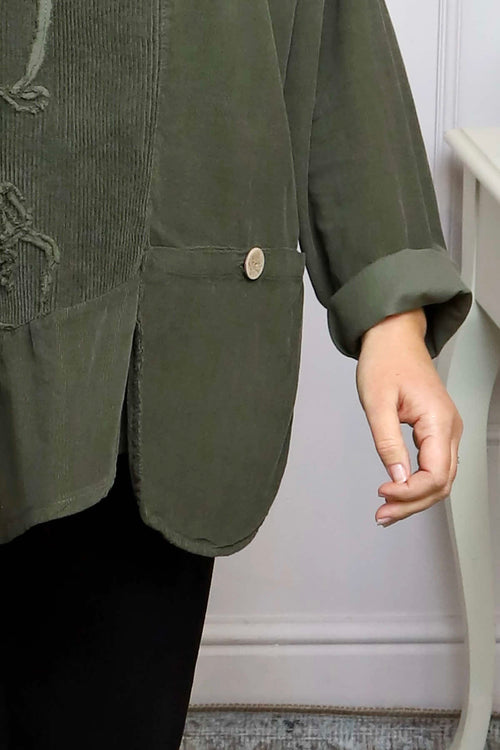 Jessa Needlecord Top Khaki - Image 3