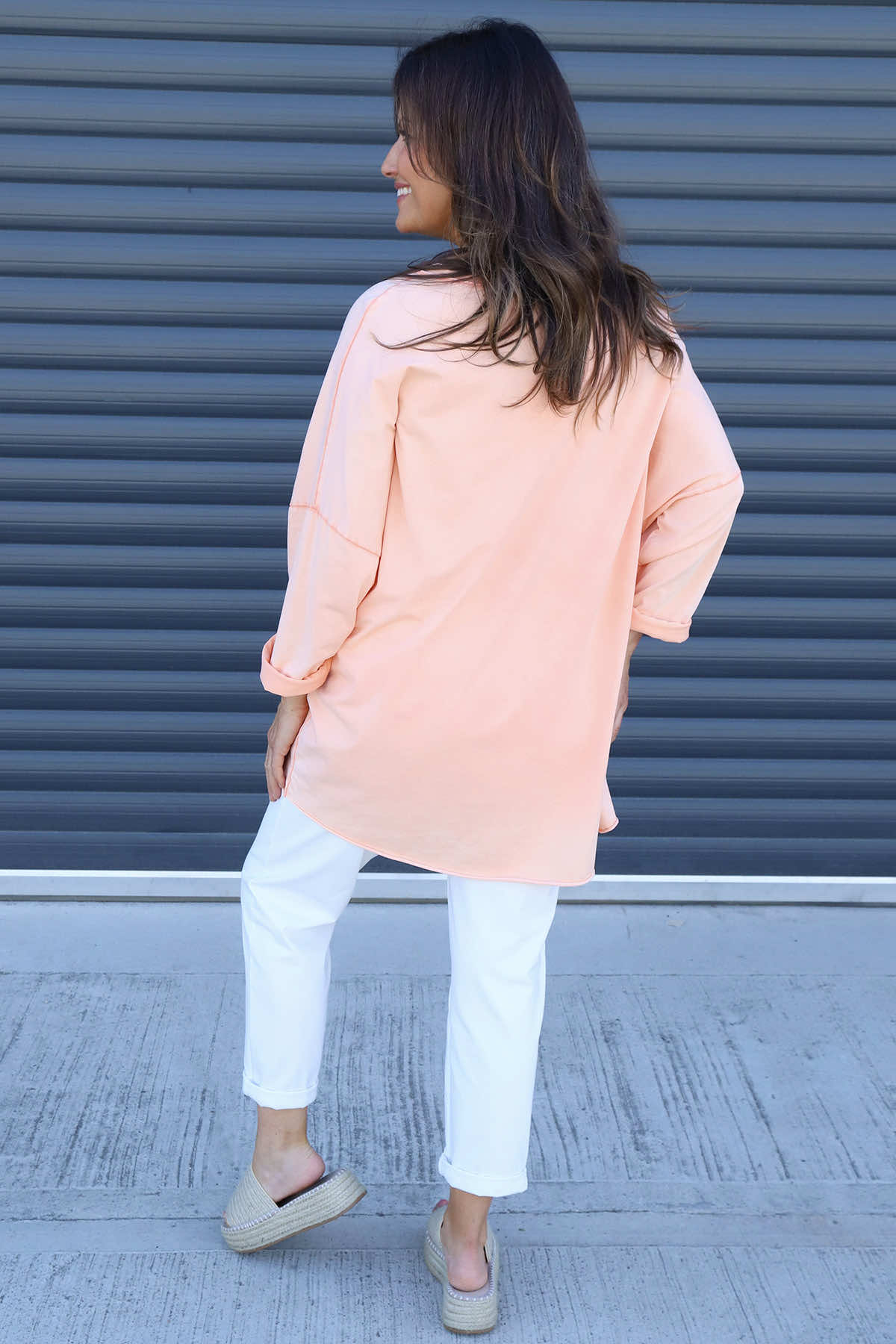 Maritza Slouch Cotton Top Coral