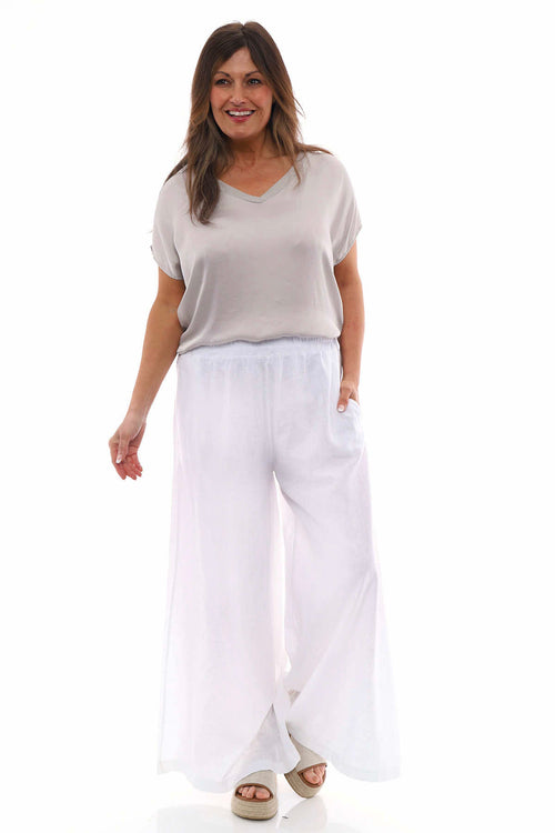 Judith Linen Trousers White