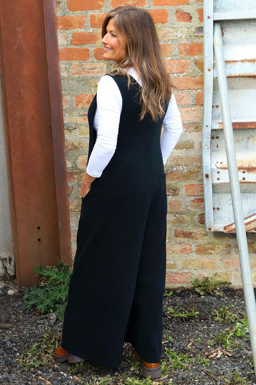 Alexia Needlecord Jumpsuit Black - Image 4