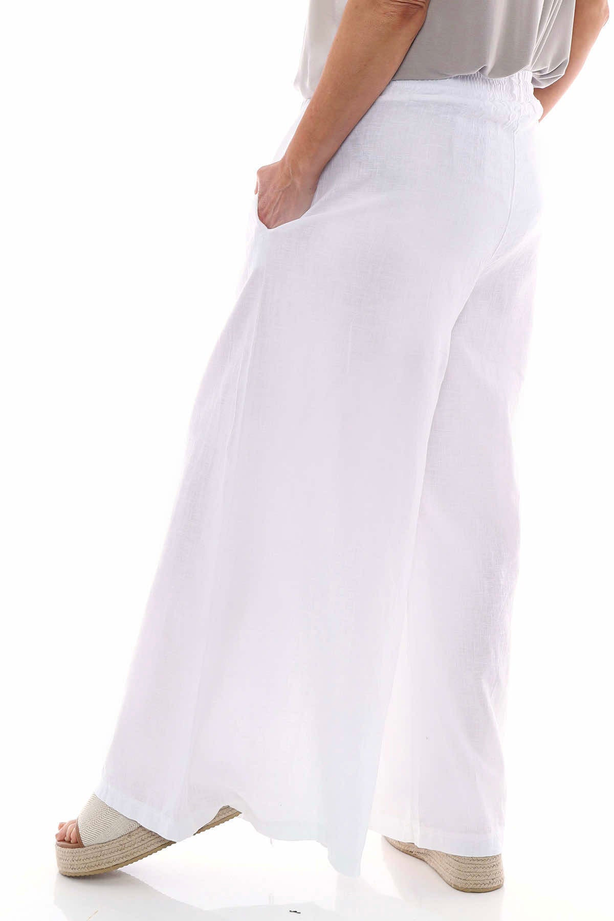 Judith Linen Trousers White