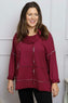 Clarina Cowl Neck Cotton Top Burgundy