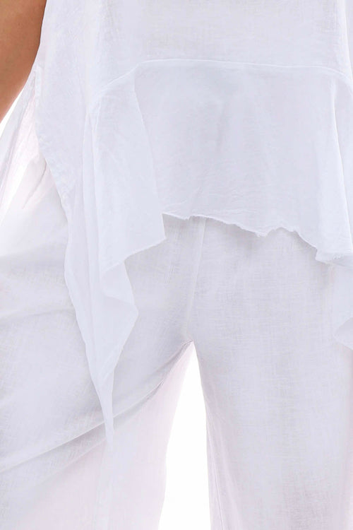 Robin Sleeveless Linen Top White - Image 4