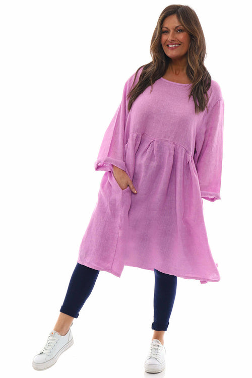 Zouch Linen Dress Lilac - Image 4