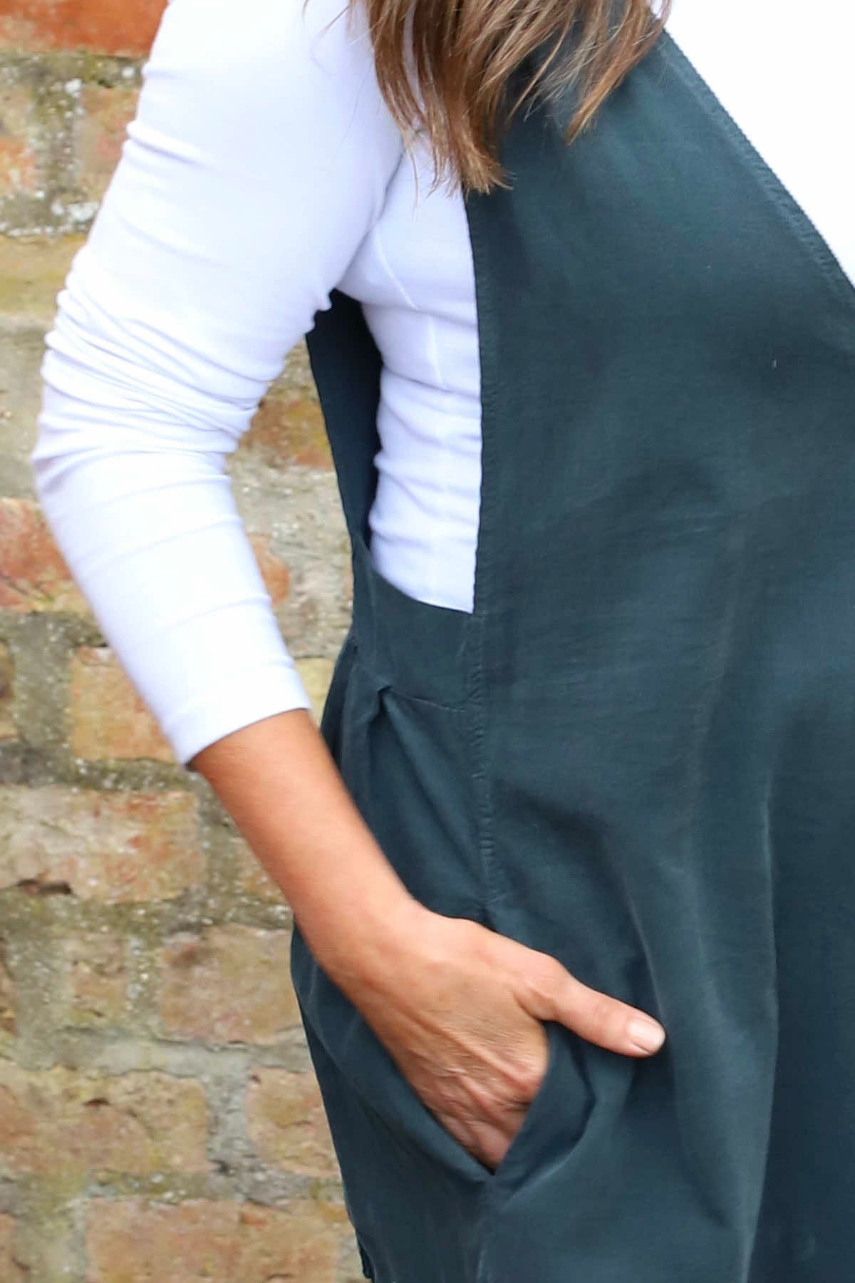 Alexia Needlecord Jumpsuit Charcoal