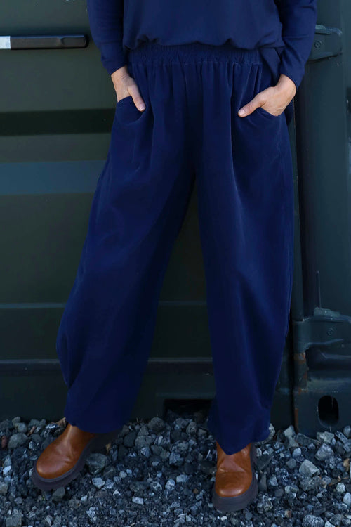 Maddie Needlecord Trousers Navy - Image 3