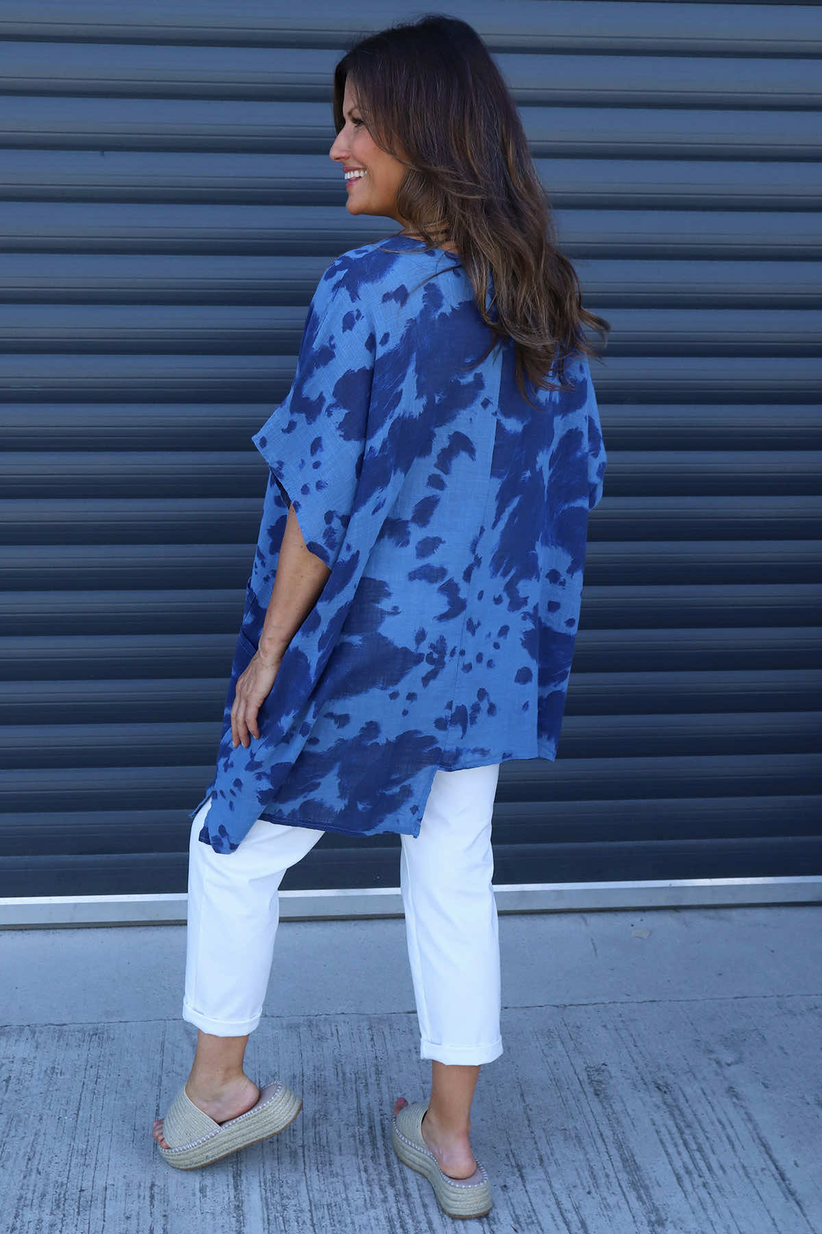 Naima Print Top Blue