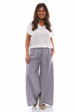 Judith Linen Trousers Grey Grey - Judith Linen Trousers Grey