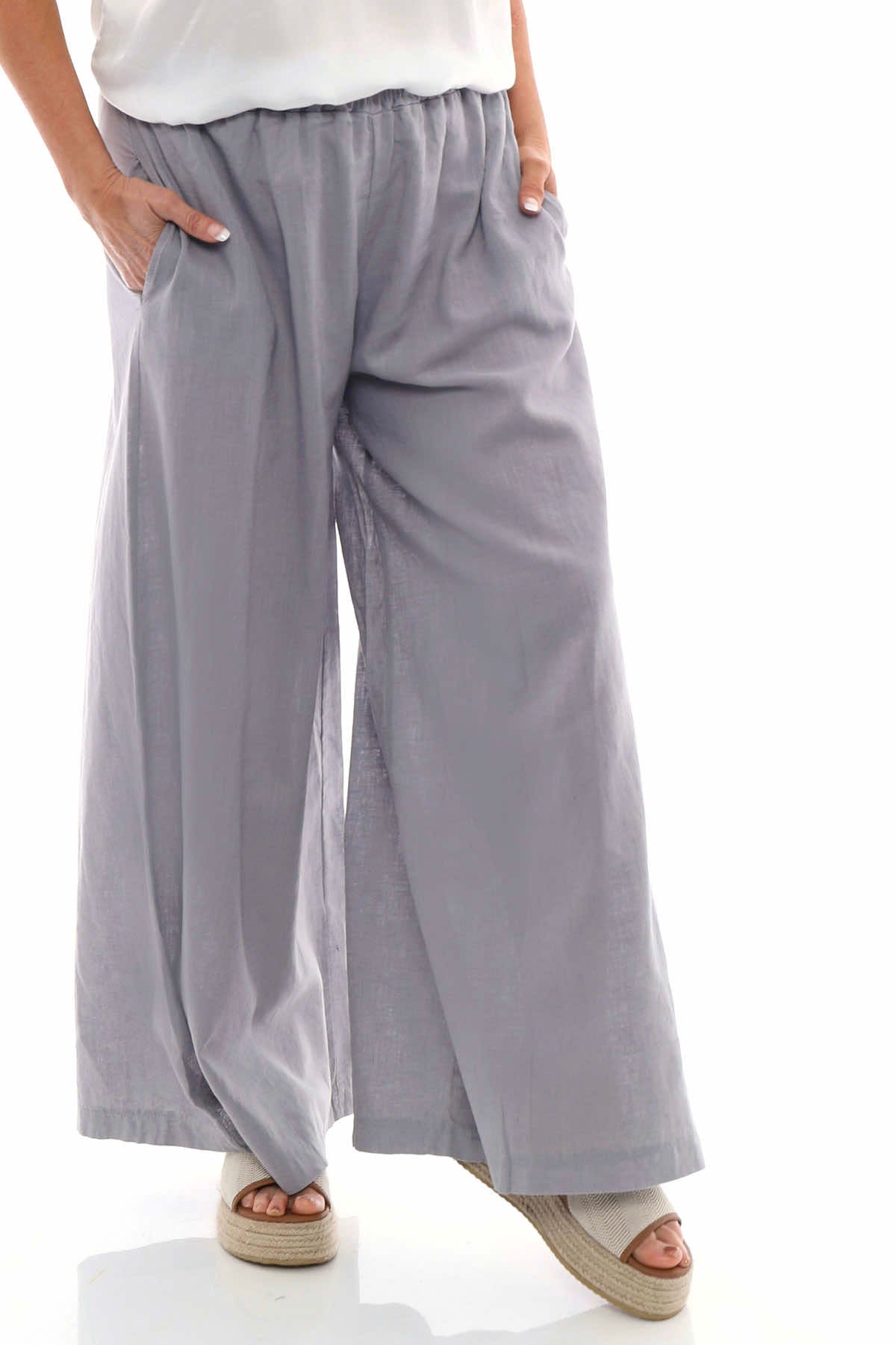 Judith Linen Trousers Grey