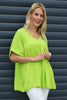 Ravello Crinkle Cotton Top Lime