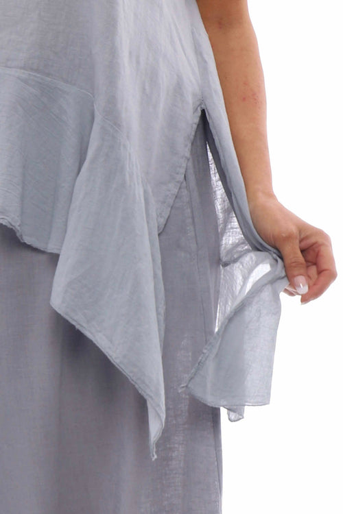 Robin Sleeveless Linen Top Grey - Image 4