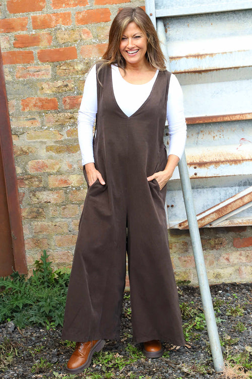 Alexia Needlecord Jumpsuit Cocoa