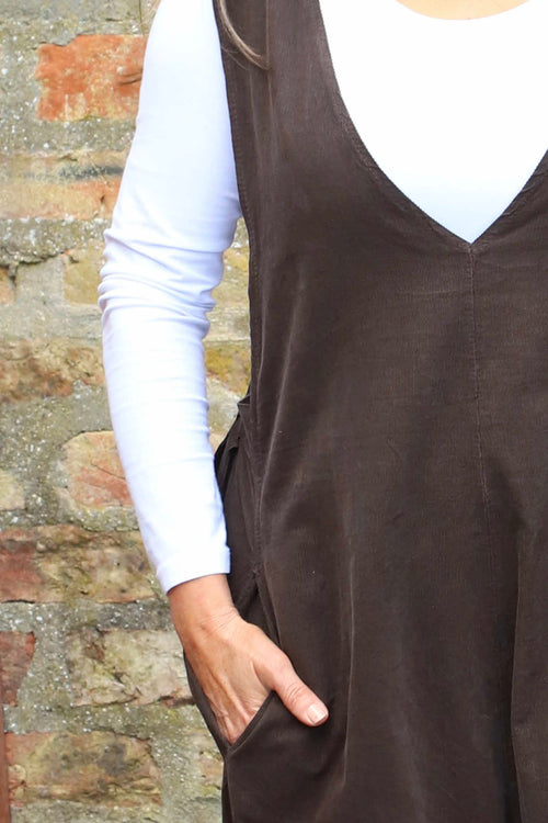 Alexia Needlecord Jumpsuit Cocoa - Image 3