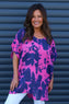Naima Print Top Fuchsia