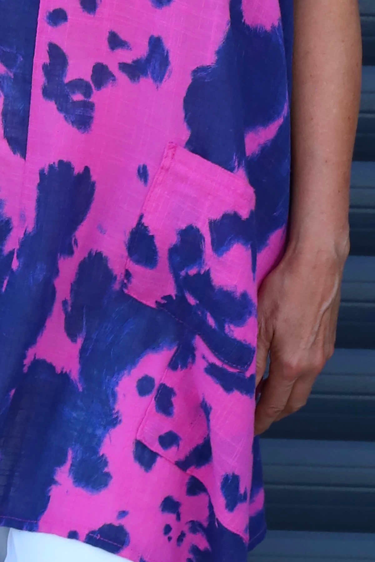 Naima Print Top Fuchsia