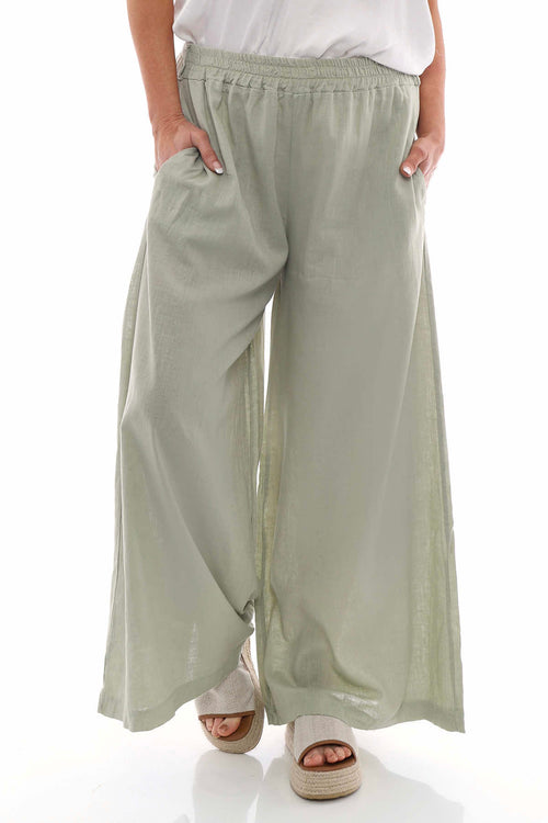 Judith Linen Trousers Khaki - Image 4