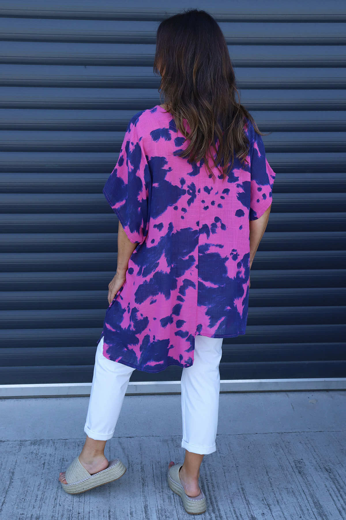 Naima Print Top Fuchsia
