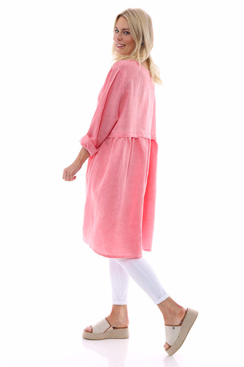 Maisie Washed Linen Tunic Coral - Image 5